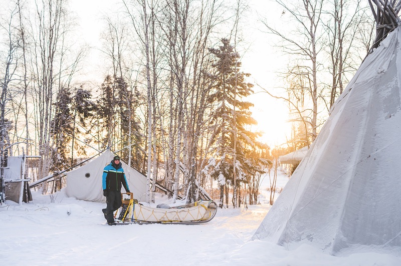 Taltson McQueen with his sled. PHOTO BY SAMANTHA STUART
