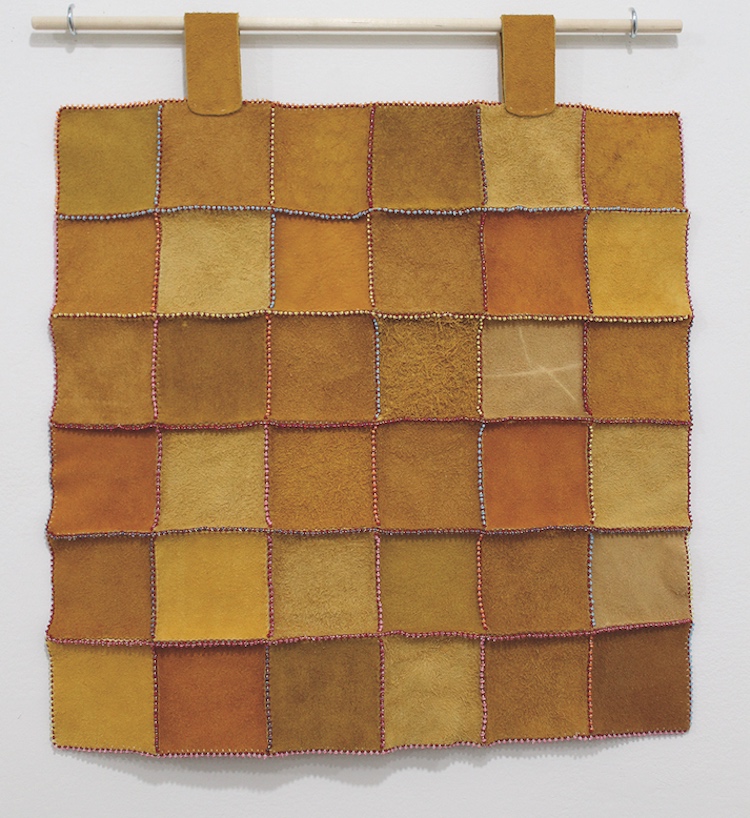 A leather patchwork quilt created by Yukon artist Teresa Vander Meer-Chasse. COURTESY TERESA VANDER MEER-CHASE