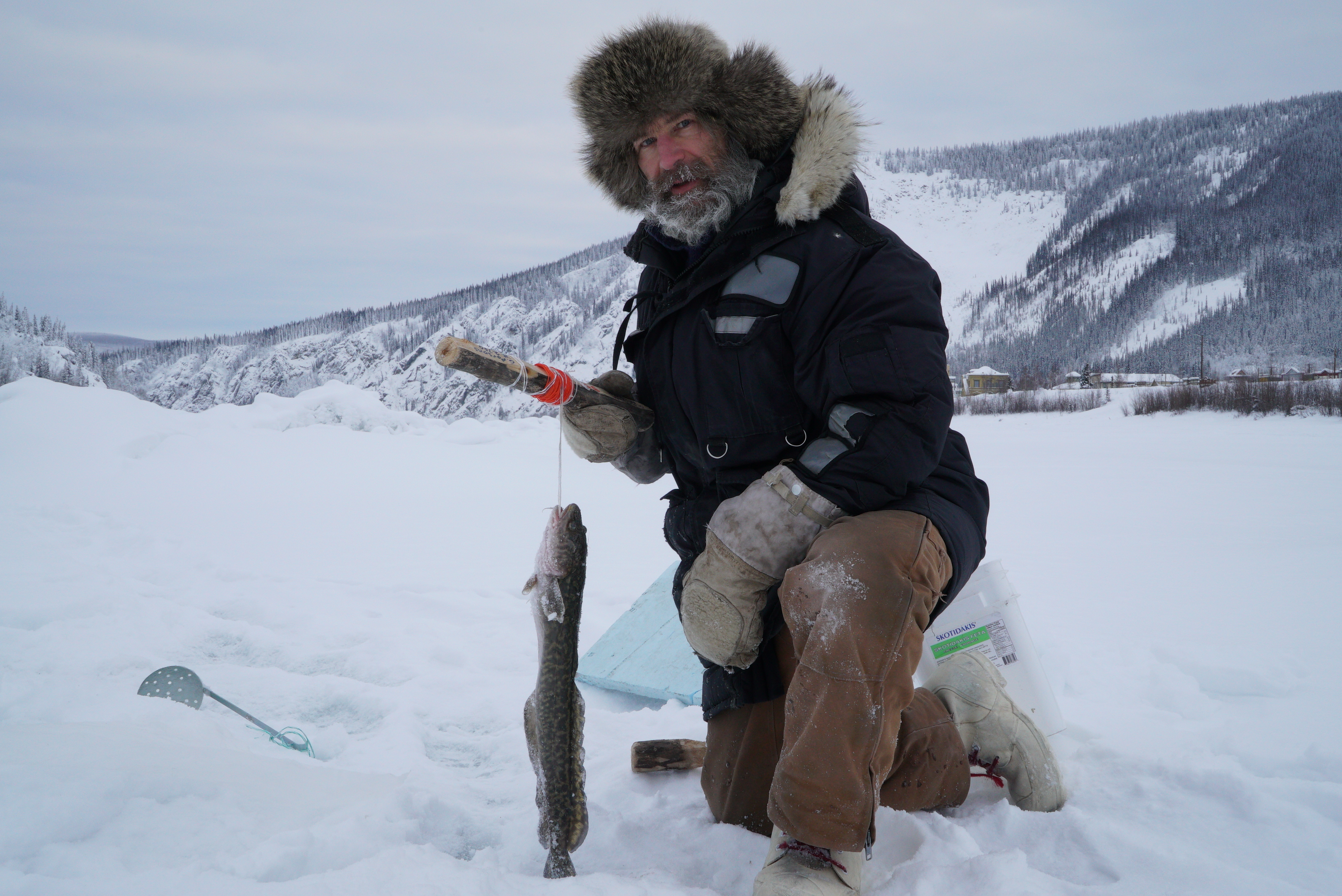 Gerard fishes for burbot. Courtesy Suzanne Crocker