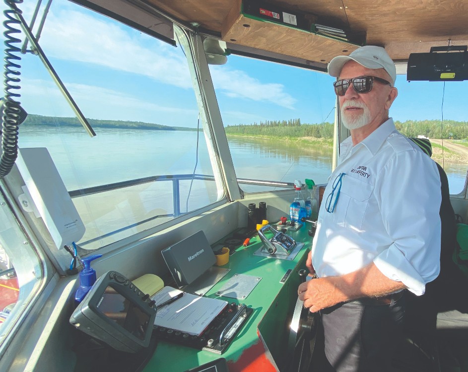 Captain Graham Cox aboard the MV Lafferty.