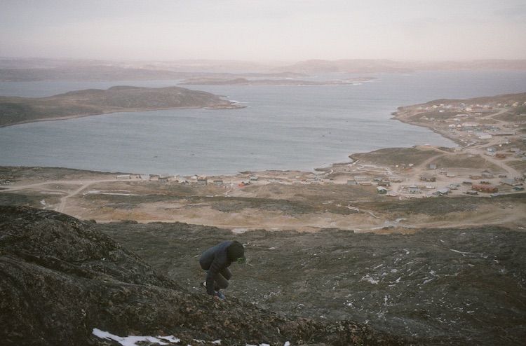 Playing outside of the former Cape Dorset.