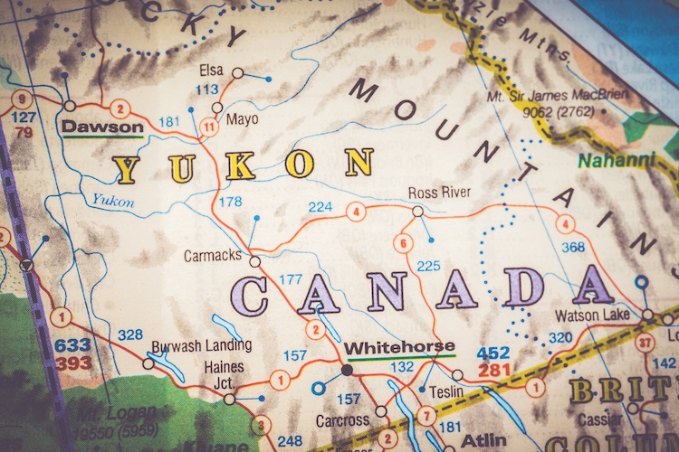 A map of Yukon place names