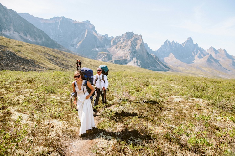 Hiking through Tombstone Territorial Park for the big day. (Photo by Darren Roberts Photography)