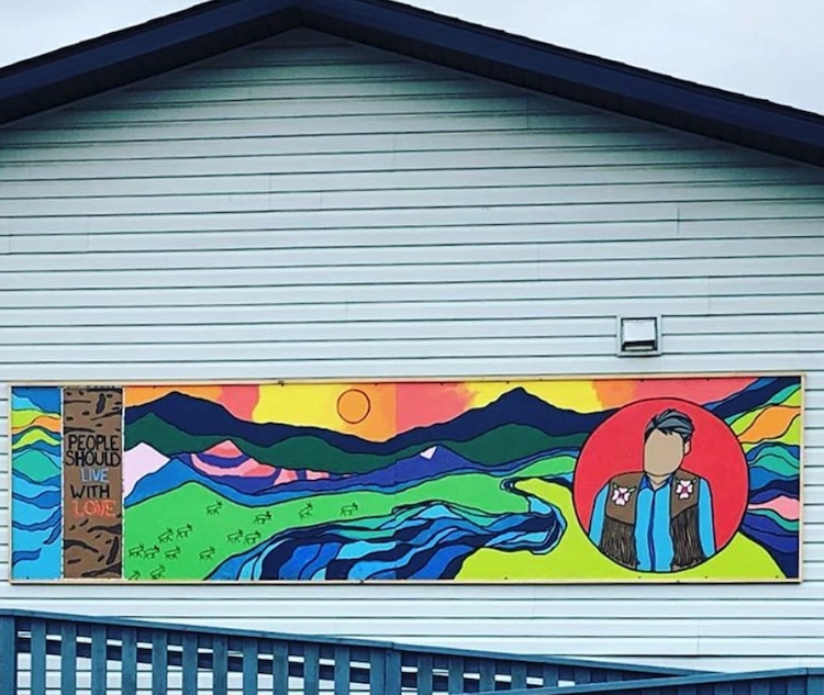 A mural Charlie helped create in Mayo, Yukon. VIA INSTAGRAM