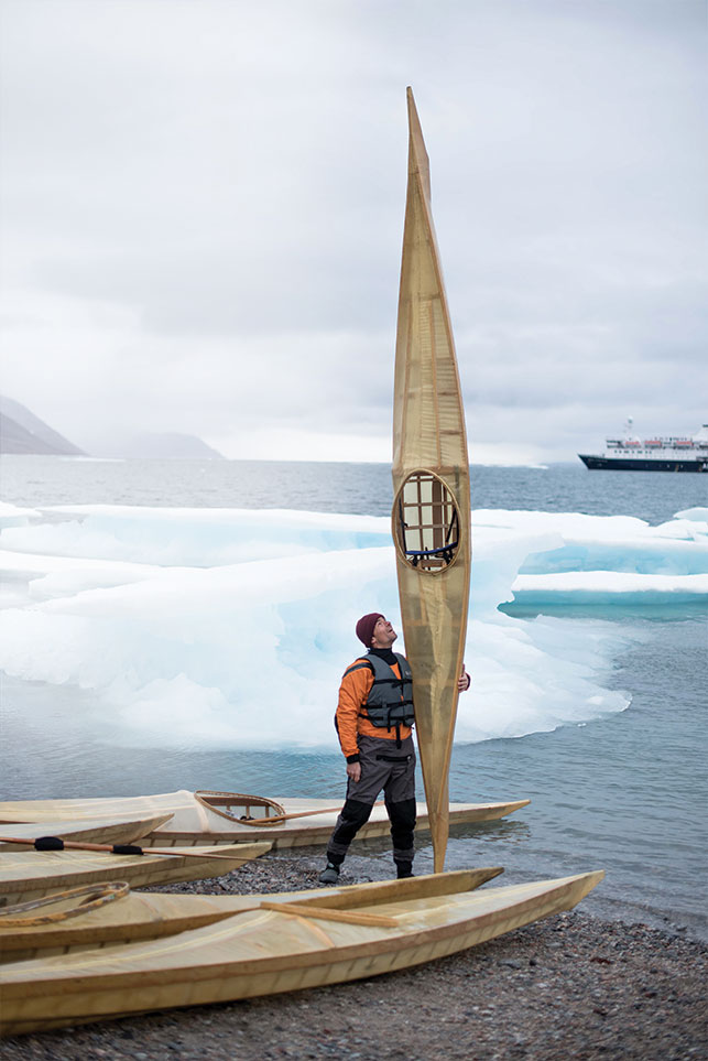 Adam van Koeverden in Qiajivik on Baffin Island with the Students on Ice 2018 expedition. Photo courtesy Students on Ice Foundation/ Natta Summerky