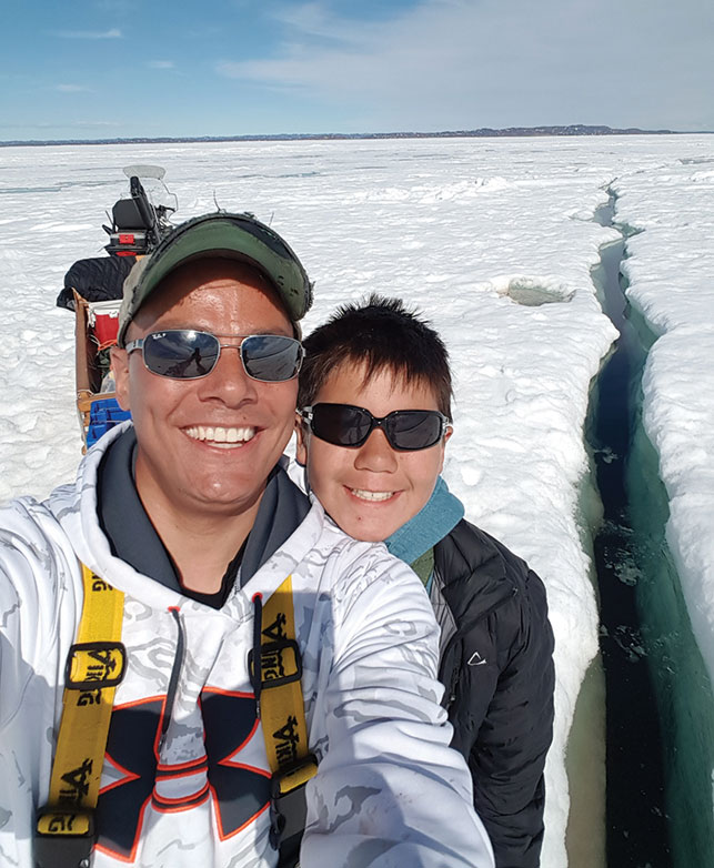 Father (ataata) Steven Lonsdale and son (irni), Nutaralaaq Hughes-Lonsdale