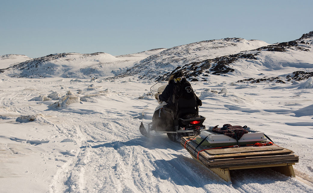 With no roads, supplies are hauled in by snowmachine for the summer. Photo by Pamela Wood