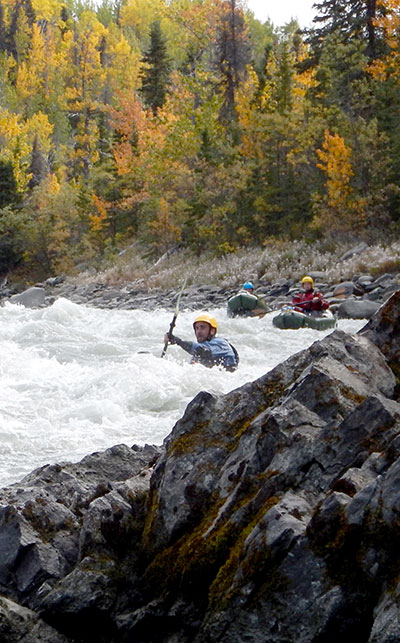 TAKING A TATSHENSHINI RIVER PACKRAFTING COURSE. Photo courtesy of Bob Daffe.