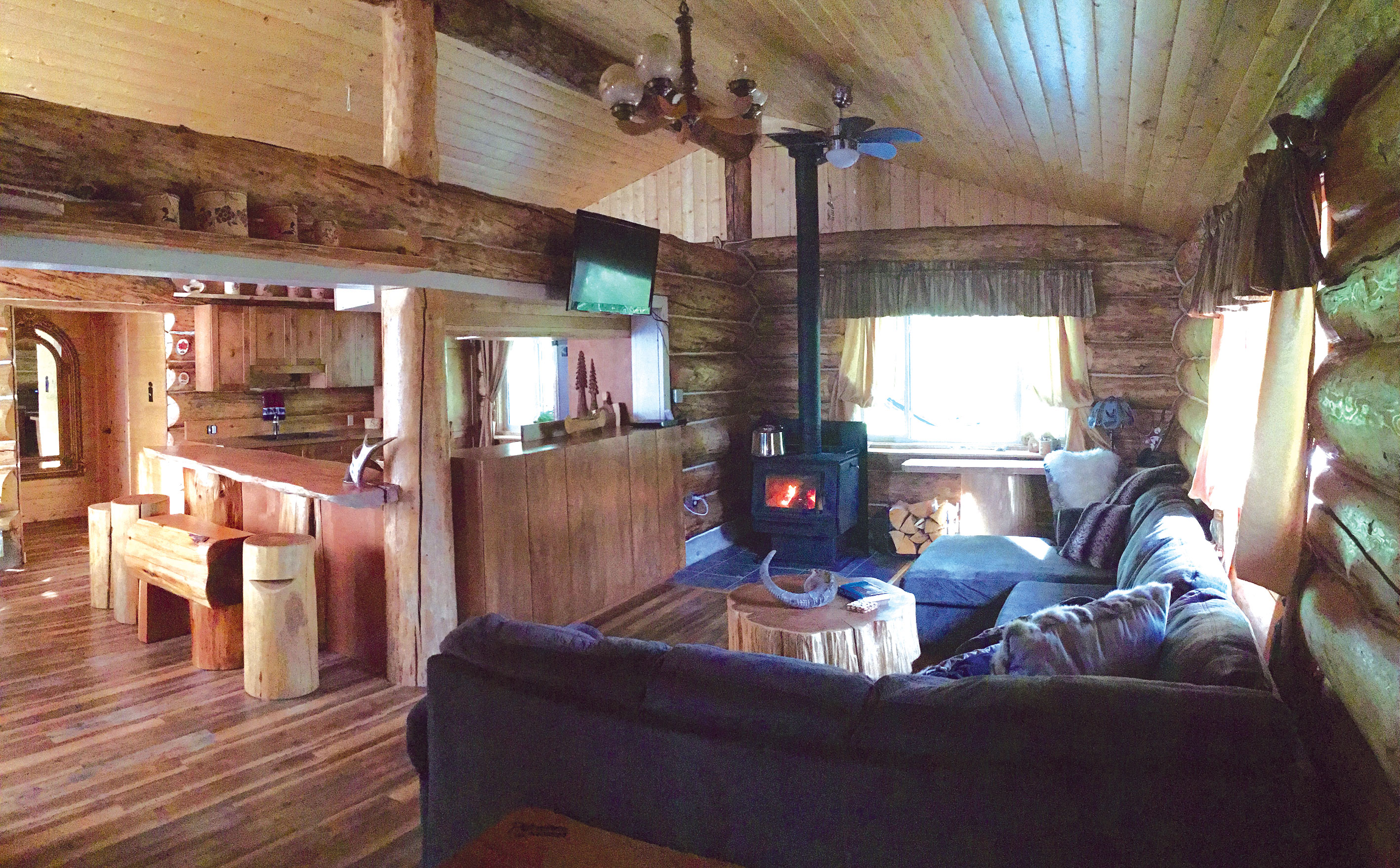 The open-concept living room and kitchen used to be the entire garage. Photo courtesy Natasha Penney