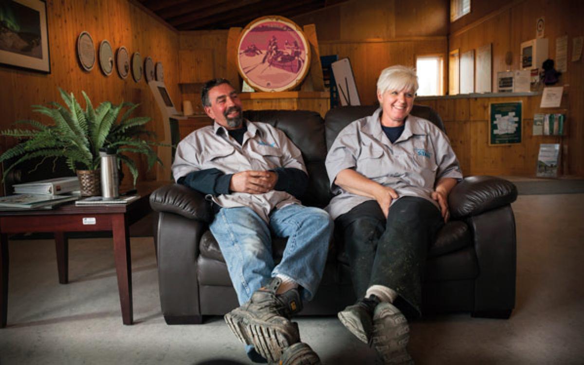 Robert "Yogi Bear" Chenard and Brenda "Boo Boo" Penney run the Louise Falls day-use campground off the Mackenzie Highway, near the Alberta/NWT border. Photo Hannah Eden