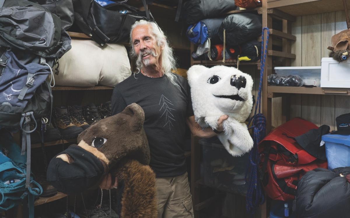 Berger with his polar bear cosplay suit.