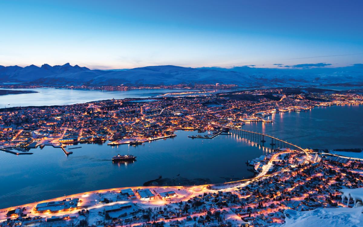 Does this look like the Arctic to you? Tromsø, Norway, north of the 69th parallel, has become a bustling university and port town.