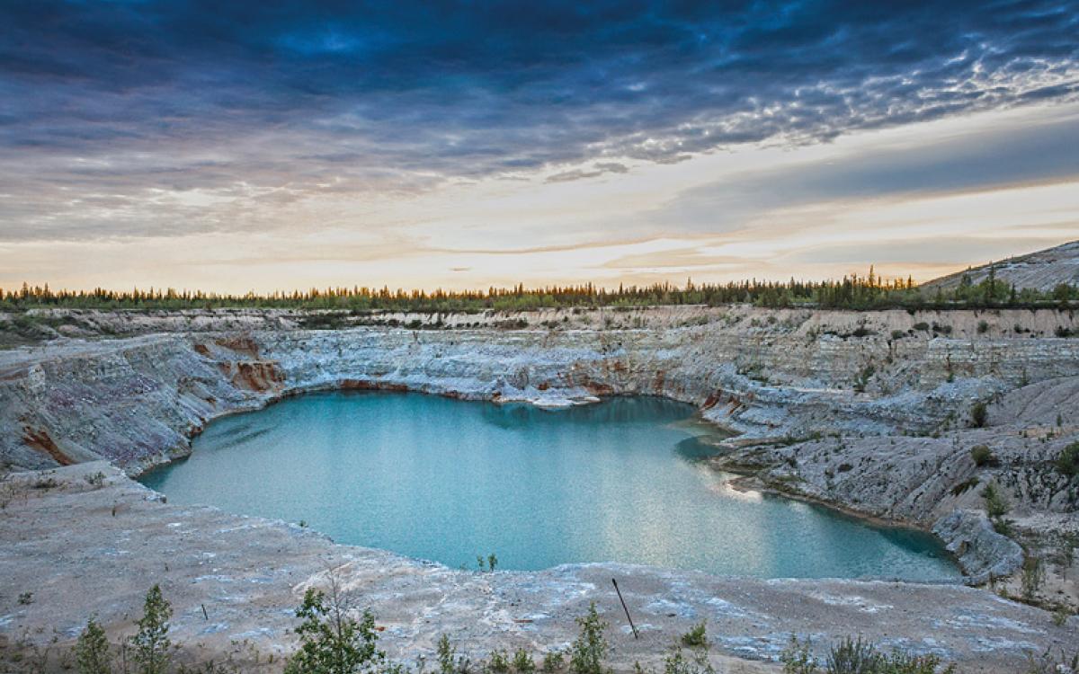 Once an open-pit mine, now a lake. Photo by Hannah Eden/Up Here