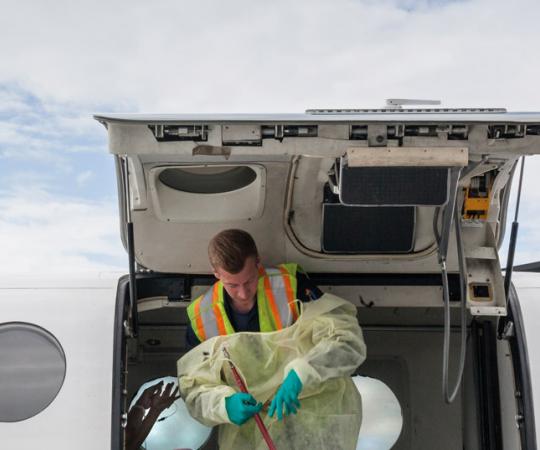Ambulance rides in the North often take you five miles in the sky. Photo: Hannah Eden/Up Here