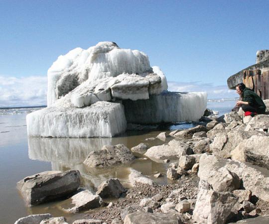 Carmen Braden captures nature with her recorder, absorbs it through her headphones, processes it into music and exports it through her piano. Photo: Bill Braden