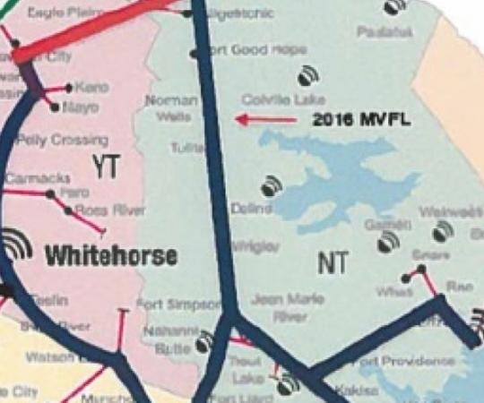 THE NORTHERN FIBRE LOOP. COURTESY NORTHWESTEL