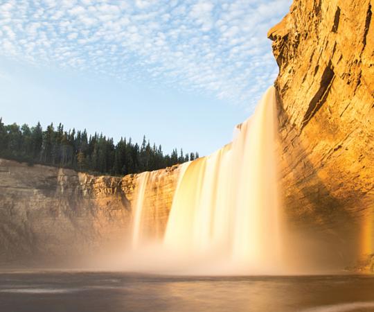 Alexandra Falls is one of several highlights of the Mackenzie Highway waterfall route. Photo by Adam Hill